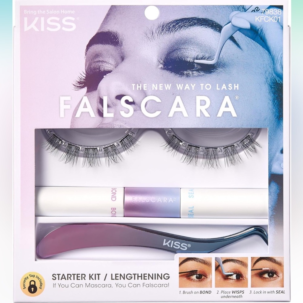 KISSFalscara DIY LashExtensionStarter Kit:Reusable Clusters,SuperHold Microbands